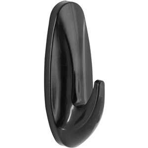 Gancho plástico adesivo, preto, com 3 peças, VONDER