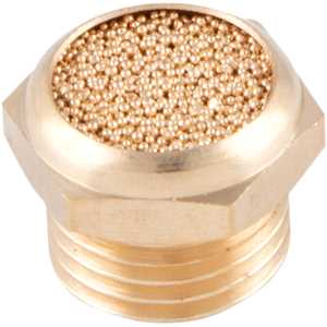Silenciador de ar comprimido, curto, em latão, rosca 1/4" BSP, VONDER