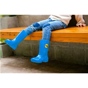Bota infantil de PVC, azul, com forro, 20/21, VONDER
