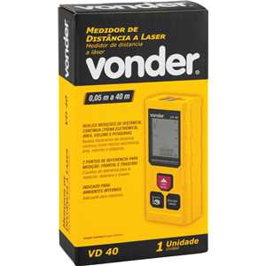 Medidor de distância a laser 40 m, VD 40, VONDER