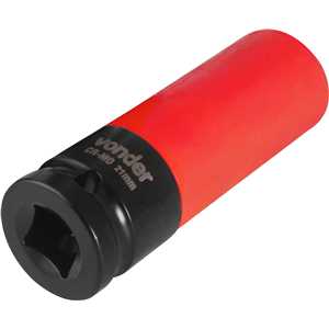 Soquete sextavado de impacto, encaixe 1/2", 21 mm, para roda de liga leve, VONDER