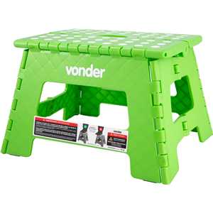 Banqueta plástica dobrável, verde, altura 220 mm, VONDER
