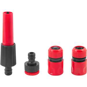 Esguicho plástico para jardim, com jato regulável, com acessórios, engate 1/2", NOVE54