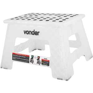 Banqueta plástica dobrável, transparente, altura 220 mm, VONDER