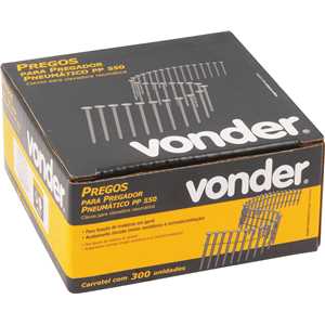 Prego coil ardox, 2,1 mm x 38 mm, zincado, carretel com 300 unidades, para o pregador PP 550, VONDER