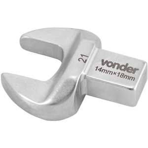 Ponta chave fixa de 21 mm, com encaixe 14 mm x 18 mm, para torquímetro de estalo intercambiável, VONDER