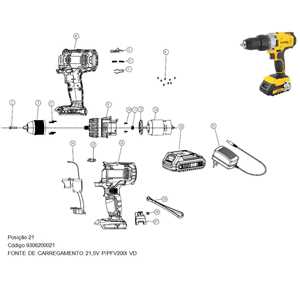 Fonte de carregamento 20 V, para PFV 200I e PFV 212IB VONDER PLUS