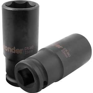 Soquete sextavado longo de impacto, 23 mm, encaixe de 1/2", VONDER