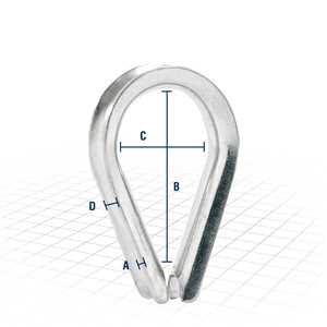 Anilha/sapatilho para cabo de aço, 4,76 mm - 3/16", inox VONDER
