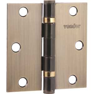 Dobradiça 3" com anel rolamento, latonada, com 3 peças, VONDER