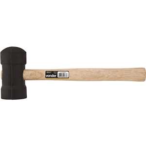 Martelo de borracha 60 mm, cabo em madeira, preto, VONDER