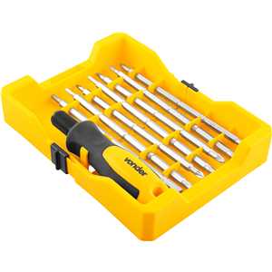Jogo de bits/ponteiras, longo duplo, com 8 peças, encaixe sextavado de 1/4", VONDER