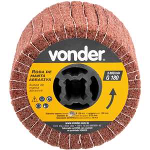 Roda de manta abrasiva e lixa para PEV 1380, grão 180, VONDER