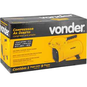 Compressor ar direto, 1/2 cv (hp), 2,3 pcm, VONDER