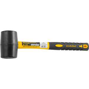Martelo de borracha 45 mm, cabo em fibra, preto, VONDER