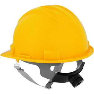 Capacete aba frontal, amarelo, com jugular e suspensão com catraca, VONDER PLUS