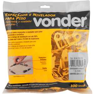 Espaçador e nivelador para piso, 1,5 mm, amarelo VONDER