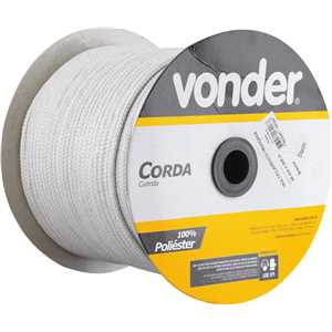 Corda multifilamento trançada, 8 mm x 228 m, branca, VONDER