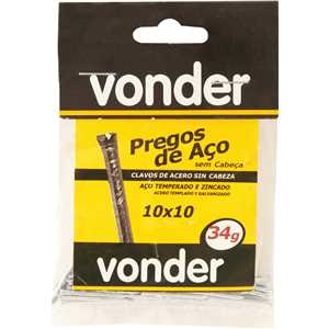 Prego de aço sem cabeça 10 x 10, VONDER