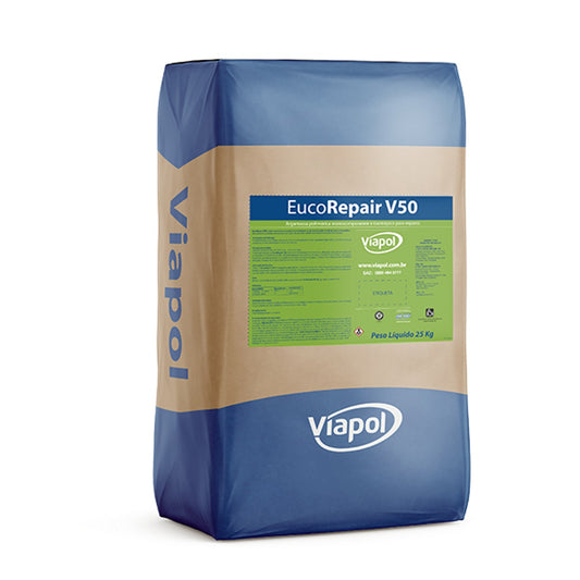 EucoRepair V50 Viapol argamassa para recuperação de concreto com polímero acrílico e fibras, saco de 25 kg