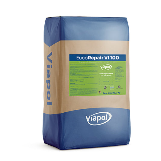 EucoRepair VI100 Viapol argamassa tixotrópica com polímero acrílico para recuperação de concreto armado