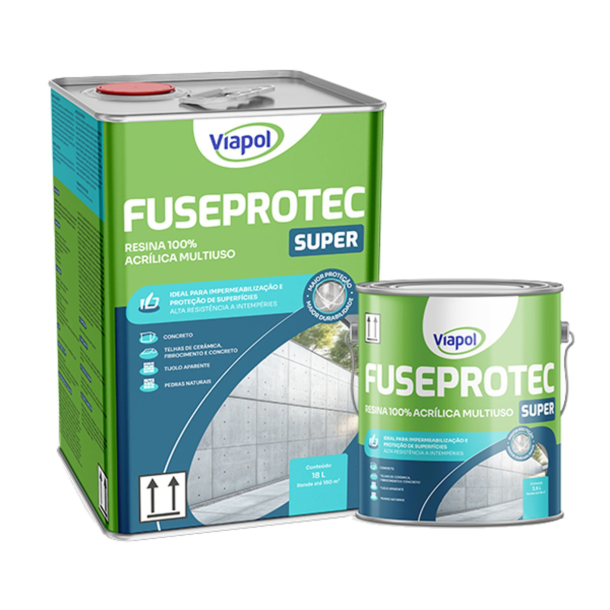 Fuseprotec Super Viapol verniz acrílico puro brilhante, semibrilho ou fosco para concreto e fachada