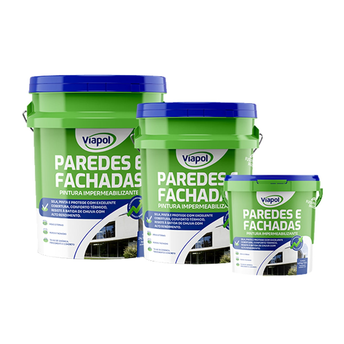 Paredes e Fachadas Viapol tinta acrílica impermeável fosca para muro, parede externa e fibrocimento