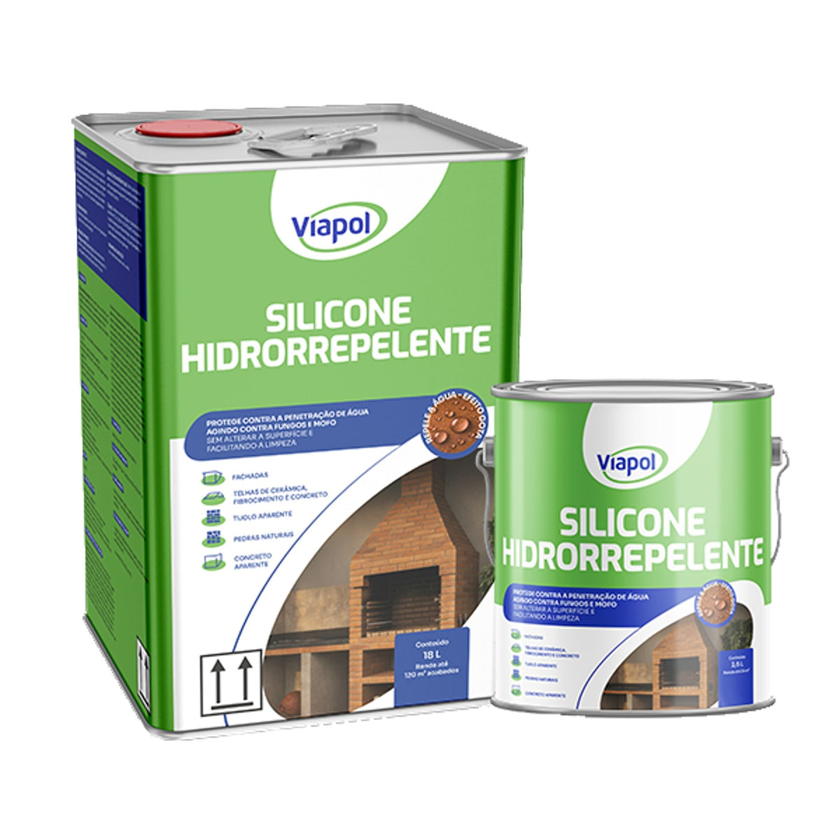 Silicone Hidrorrepelente Viapol repelente de água incolor base solvente para fachada, telha e tijolo