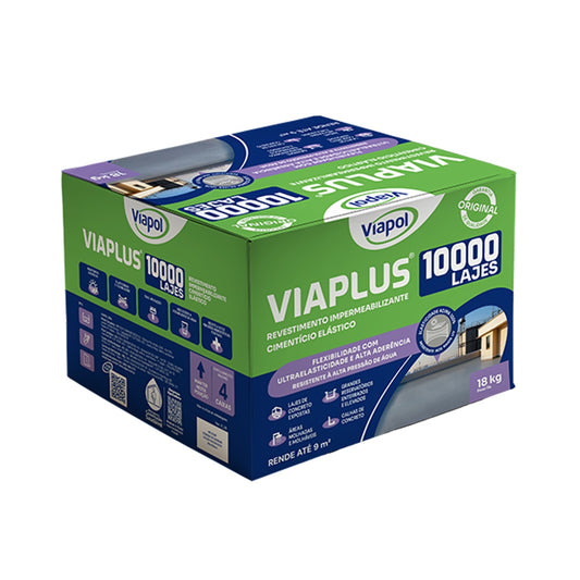 Viaplus 10.000 Viapol membrana cimentícia bicomponente para laje, espelho d'água e reservatório