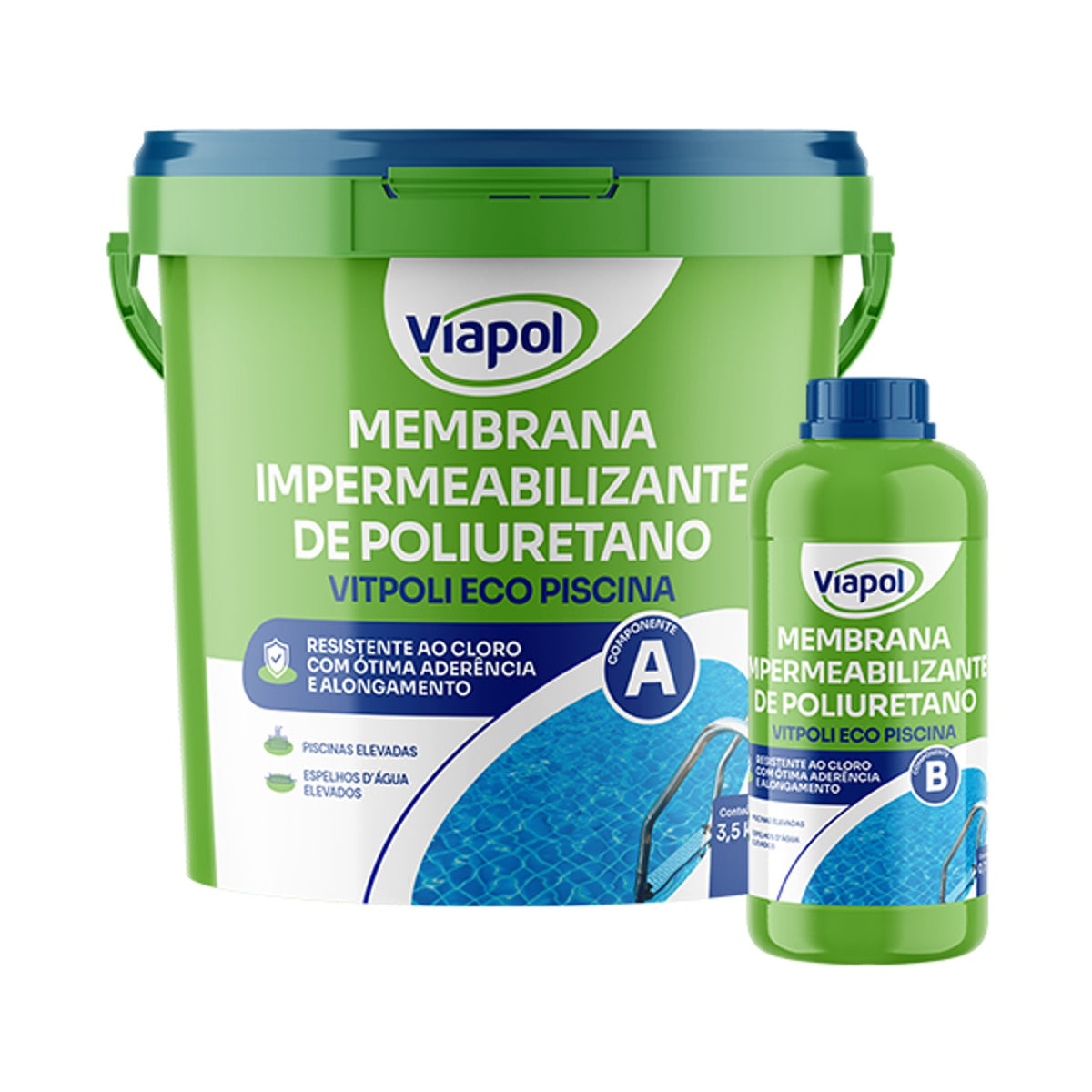 Vitpoli Eco Piscina Viapol impermeabilização de poliuretano para piscina de concreto e espelho d'água