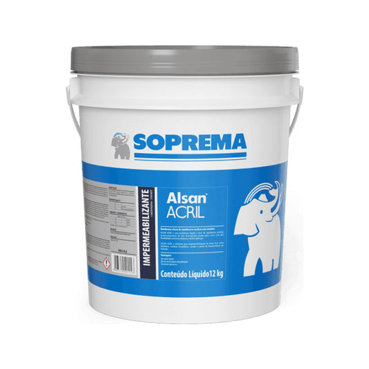 Membrana líquida acrílica Alsan Acril Soprema para lajes e telhados 12 kg