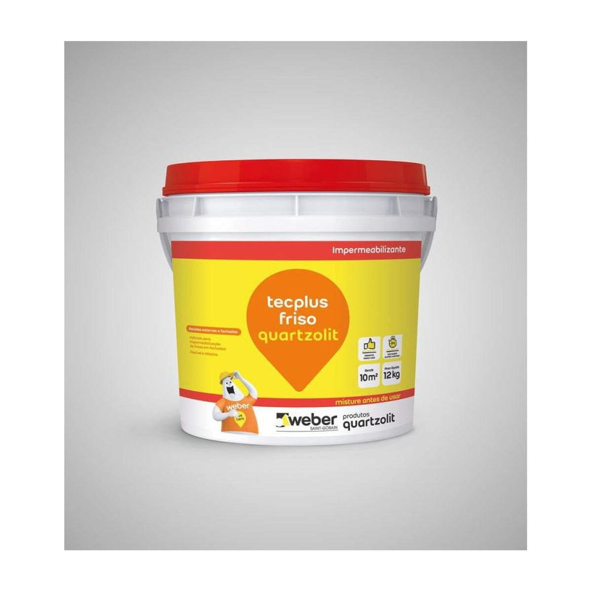 Impermeabilizante acrílico Tecplus Friso Quartzolit para frisos e fachadas 12 kg