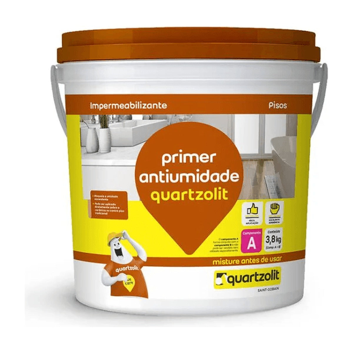 Primer RU Quartzolit antiumidade para preparo de bases antes da impermeabilização
