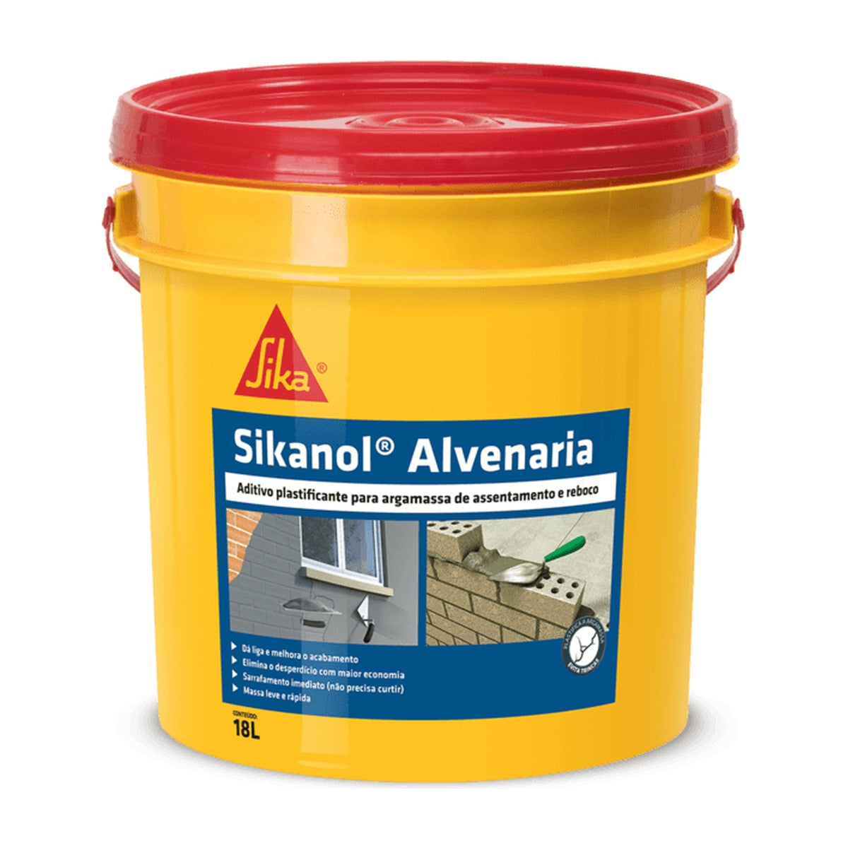 Aditivo plastificante Sikanol Alvenaria para argamassa de assentamento e reboco