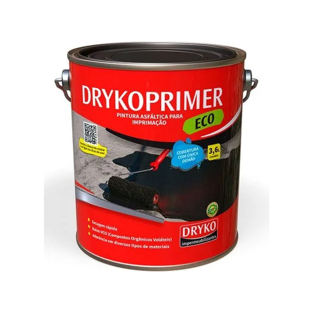 Primer base solvente Drykoprimer Eco Dryko para manta asfáltica 3,6 L