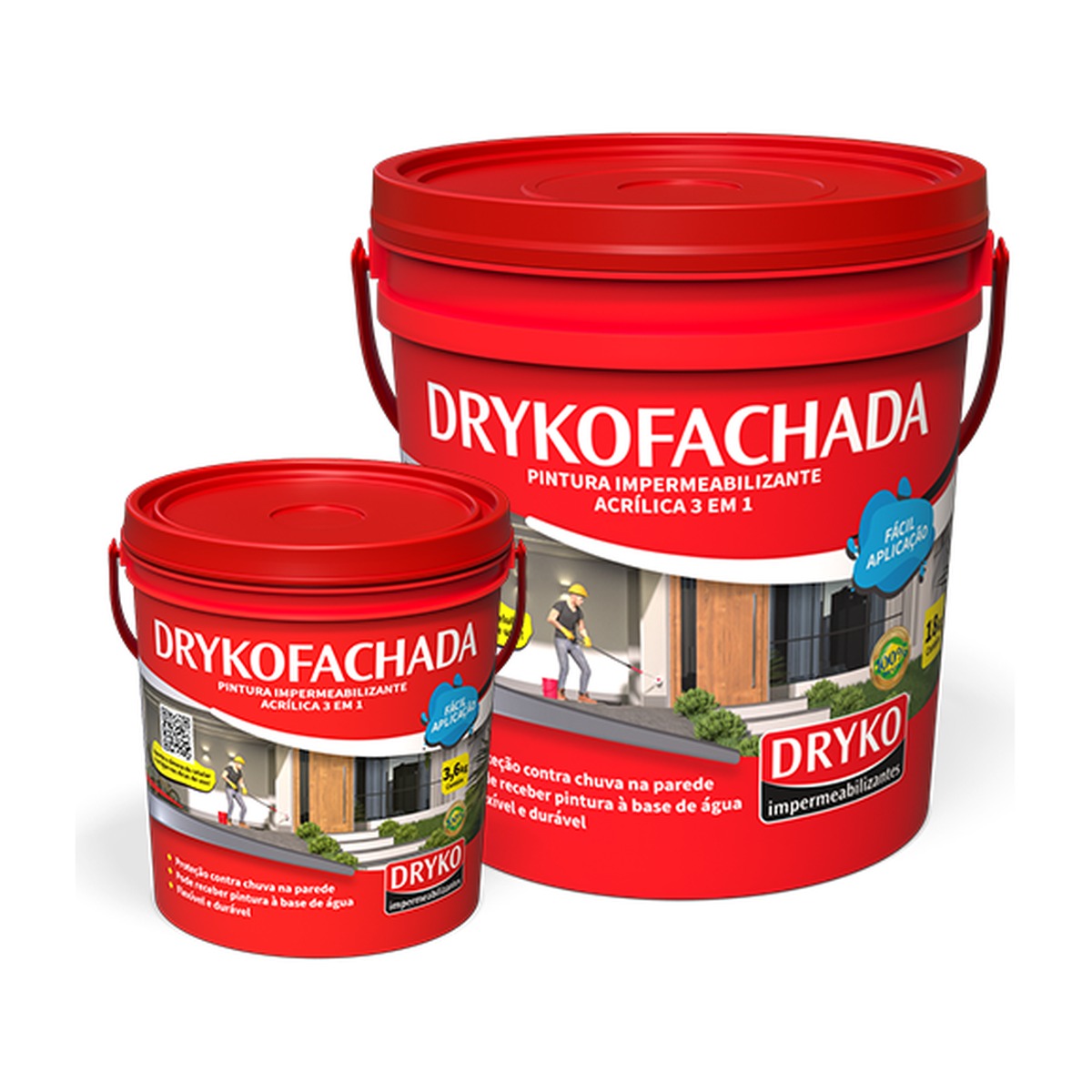 Tinta acrílica impermeabilizante Drykofachada branca para fachadas e muros 3,6 L