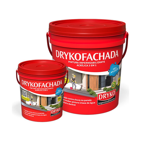 Tinta acrílica impermeabilizante Drykofachada branca para fachadas e muros 3,6 L