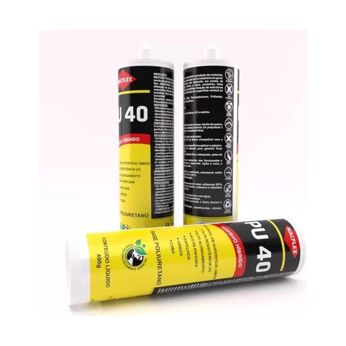 Selante poliuretano PU 40 Macflex bege para juntas de dilatação 400 g