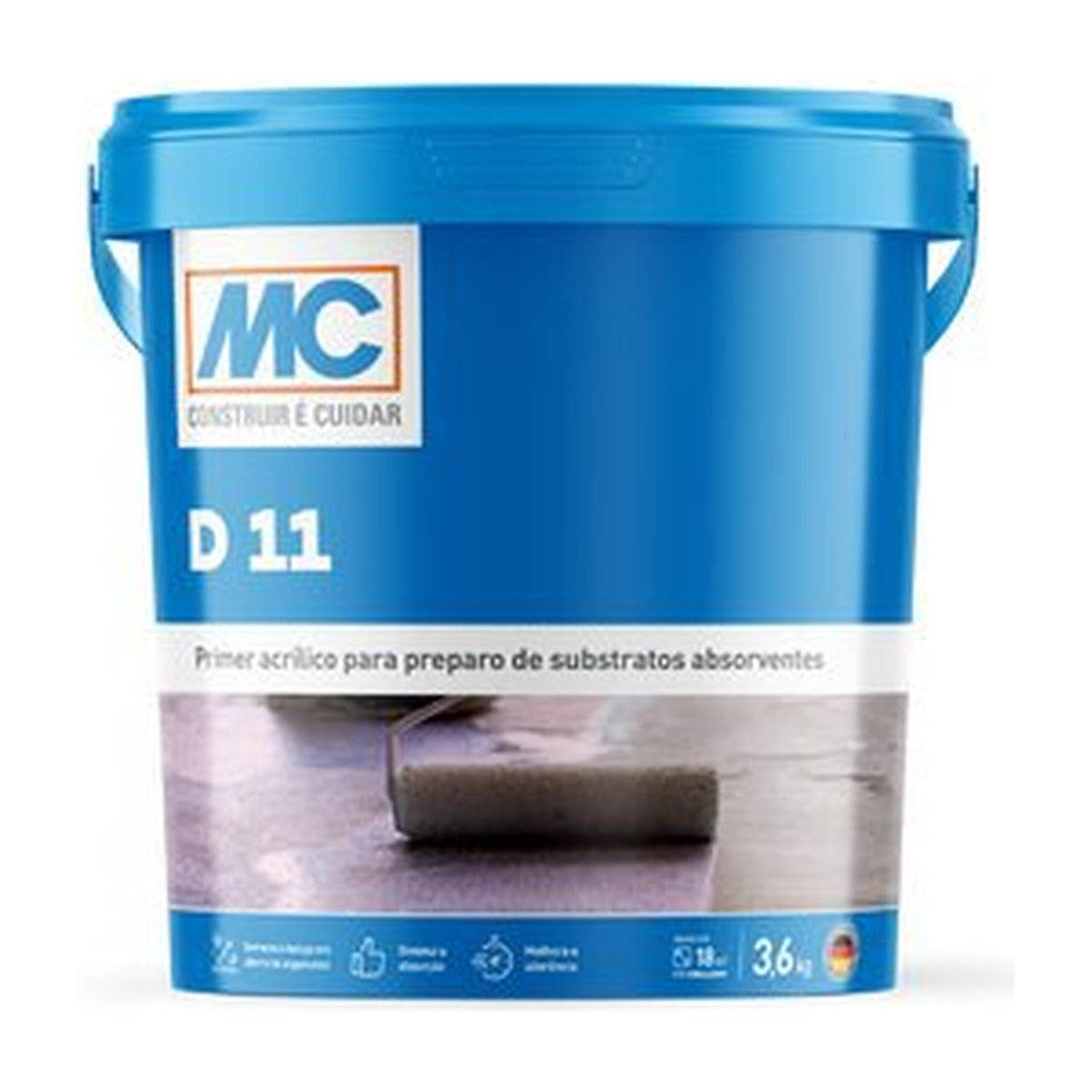 Primer acrílico D 11 MC Bauchemie para substratos absorventes 3,6 kg