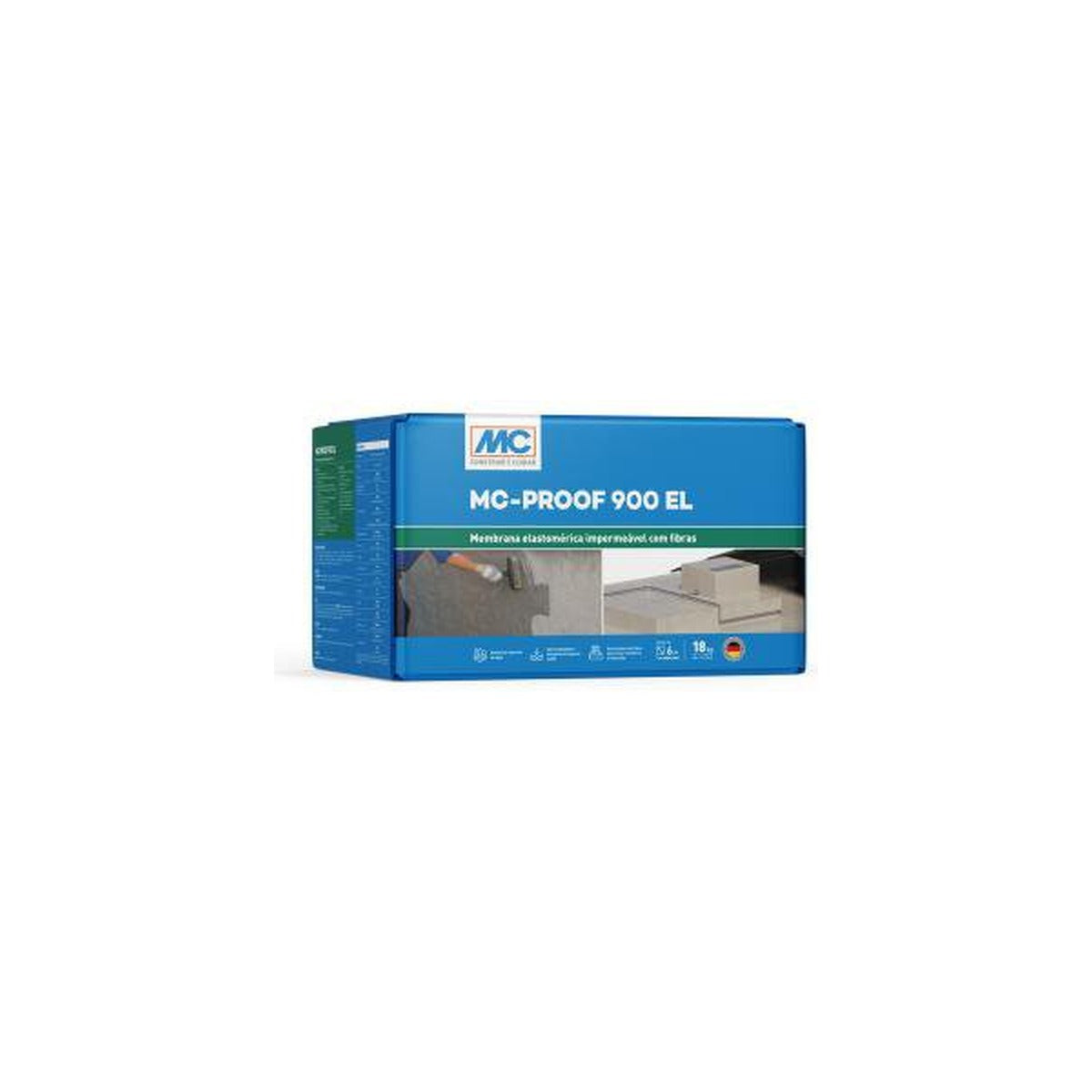 Membrana acrílica elastomérica MC-Proof 900 EL com fibras para impermeabilização 18 kg