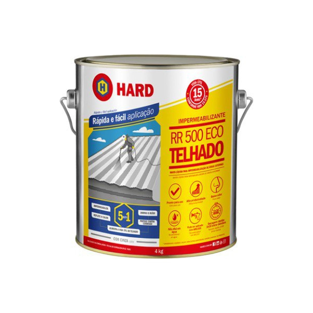 Selante para reparo de telhado Hard RR 500 Eco monocomponente 4 kg