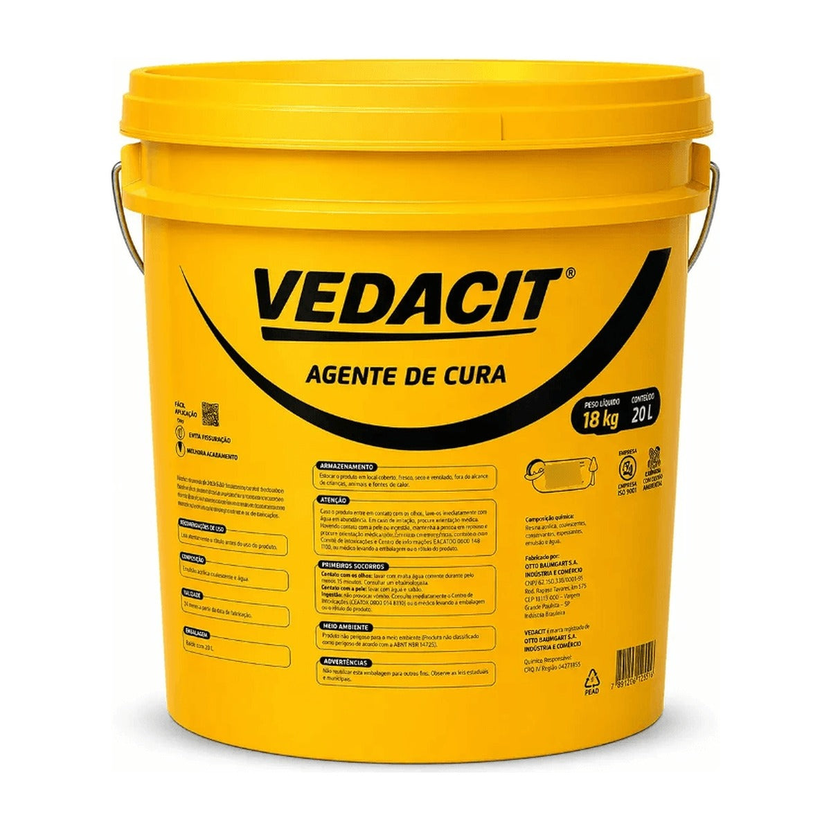 Agente de cura química Vedacit Pro emulsão parafínica para concreto 18 kg